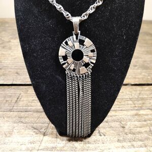 Vintage Sarah Coventry Necklace Signed Costume Art Deco Chains Pendant
